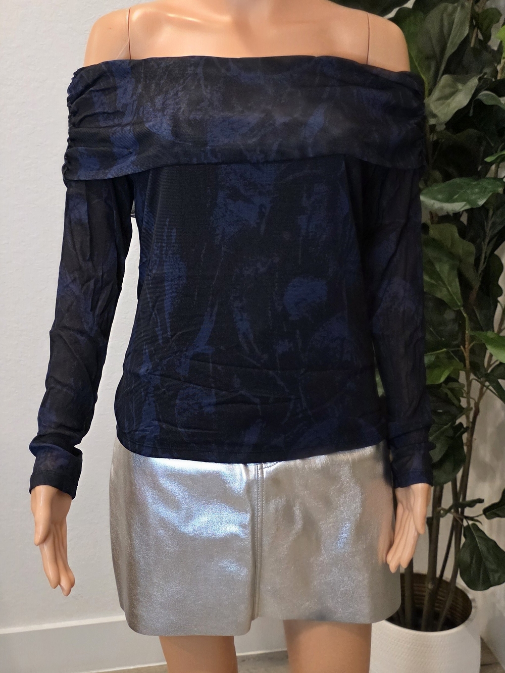 Banana Republic Off-Shoulder Mesh Top